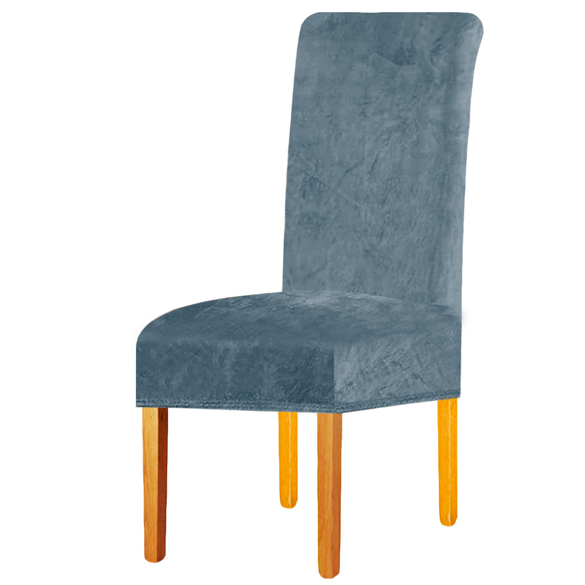 Solid Velvet Stretch Dining Room Chair Cover Spandex Removable Slipcover