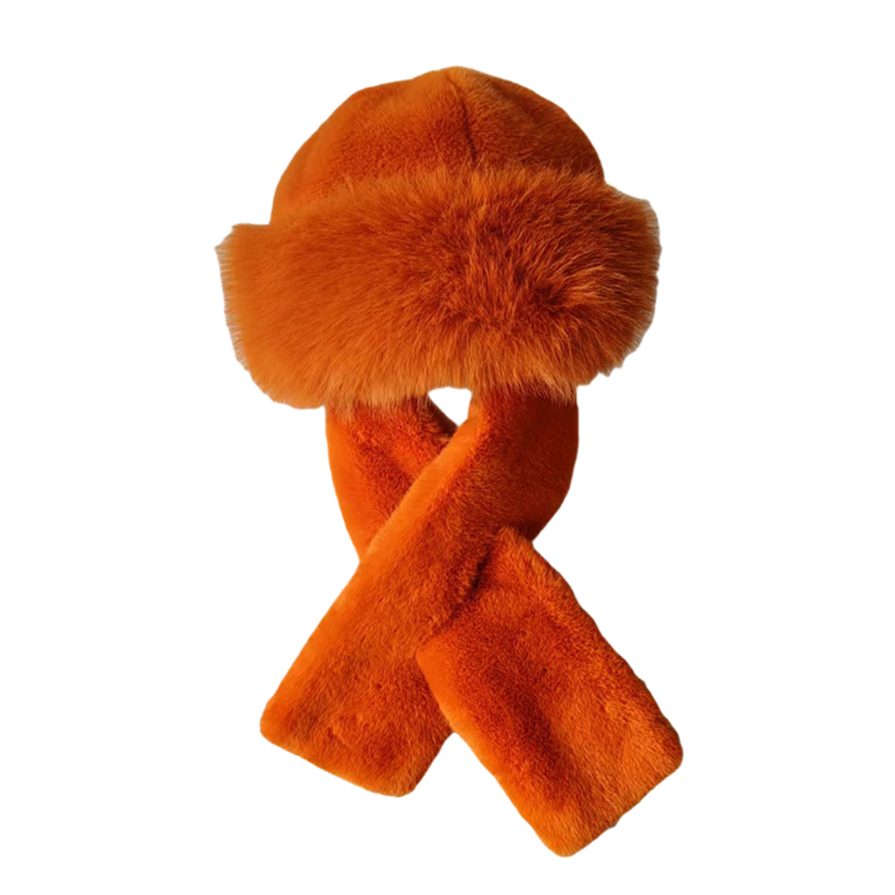 Conjunto de accesorios de moda de invierno para mujer con sombrero de piel sintética y bufanda a juego - Imagen 17 de 19