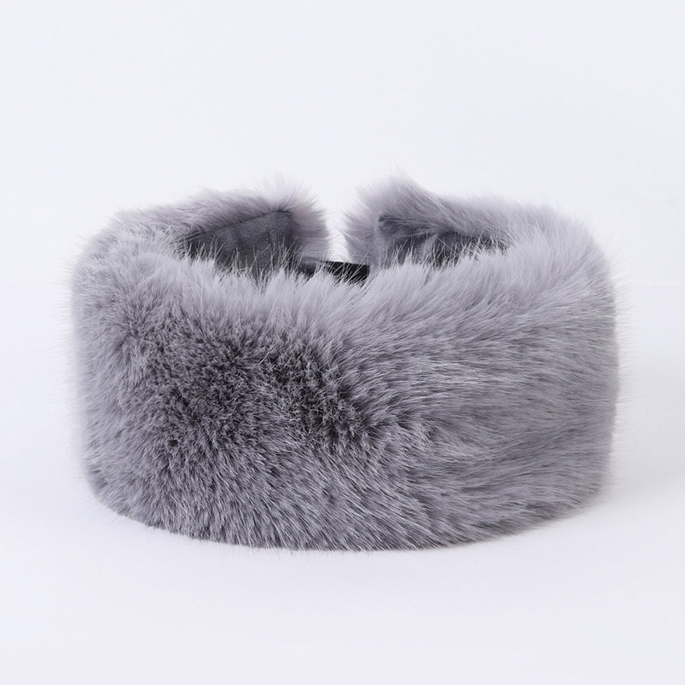 Cappello caldo invernale elastico con fascia in pelliccia sintetica soffice per attività all'aperto - Foto 22 di 23