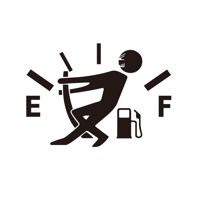 Funny High Gas Consumption Reflective Car Sticker Decal Fuel Truck Gage Sticker