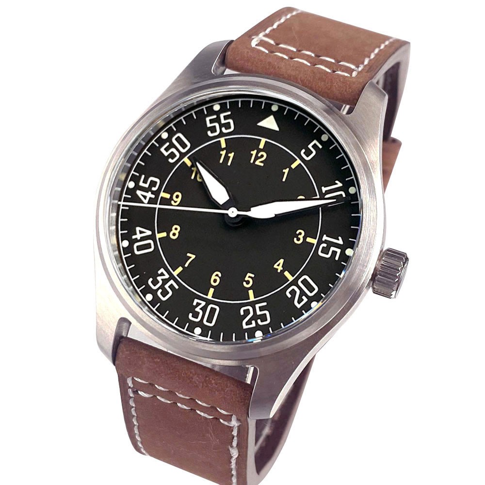 NH35 Tandorio 39mm Vintage Field Dial Diving Watch Mechanical Men Wristwatch