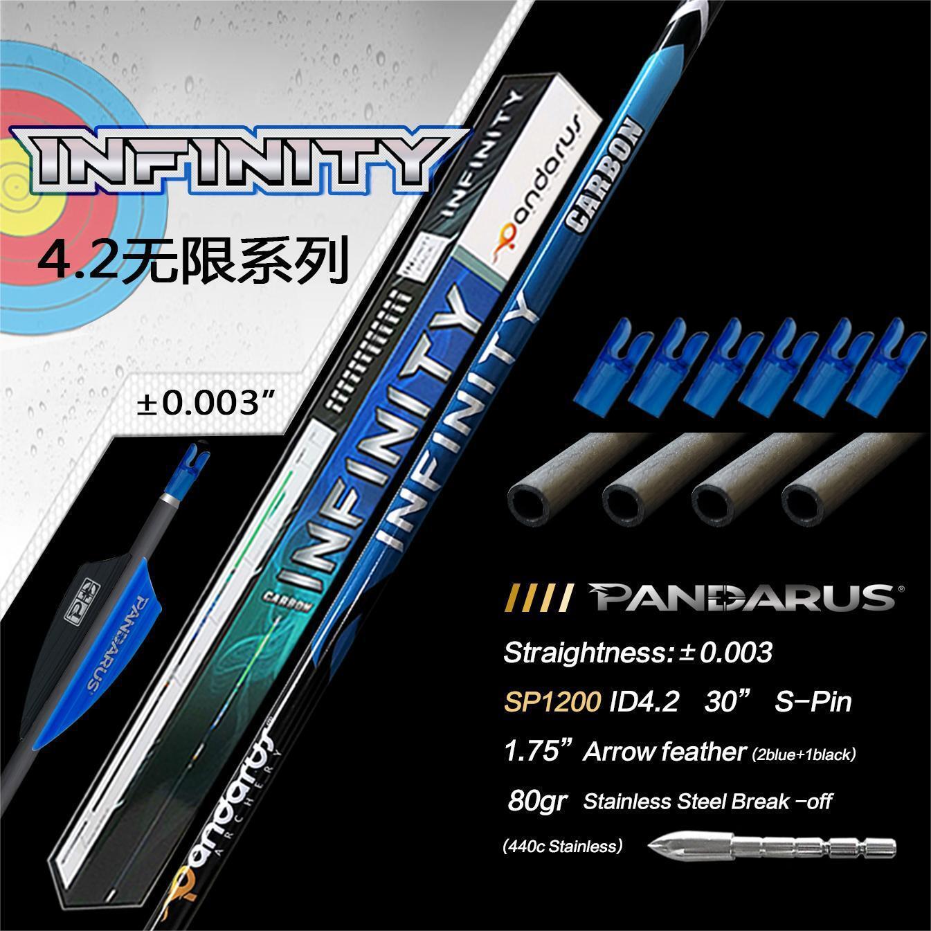 Pandarus 12X Pure Carbon Pfeil ID4,2mm SP200-1500 Bogenschießen Bogen Wettkampfsport - Bild 27 von 30