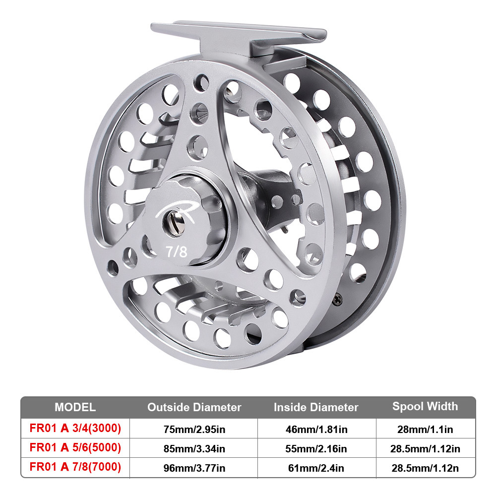 Large Arbor Spinning Fishing Reel Super Light Aluminum Die Casting Multiple Colo
