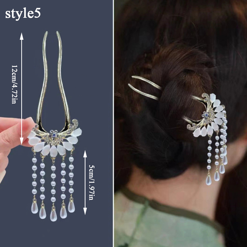 Forcine in metallo con strass disegno fiori rosa per donna occasioni speciali - Foto 23 di 27