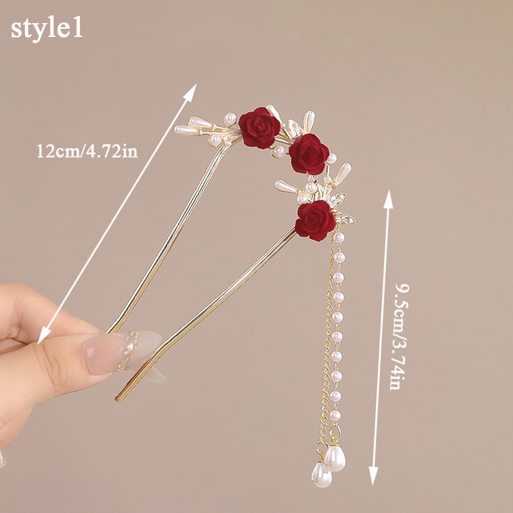 Forcine in metallo con strass disegno fiori rosa per donna occasioni speciali - Foto 25 di 27