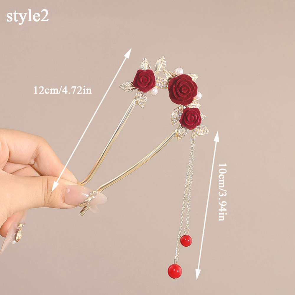 Forcine in metallo con strass disegno fiori rosa per donna occasioni speciali - Foto 26 di 27