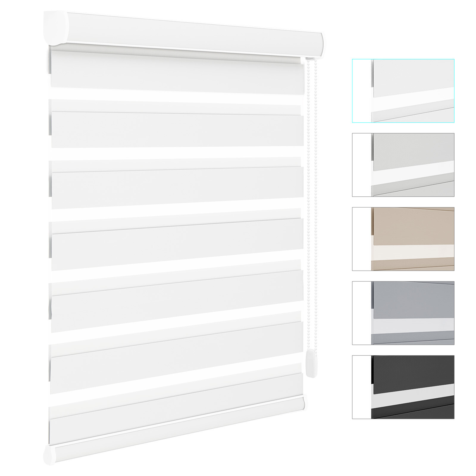 Changshade Dual Layer Zebra Roller Shades Window Treatment Corded Window Blinds