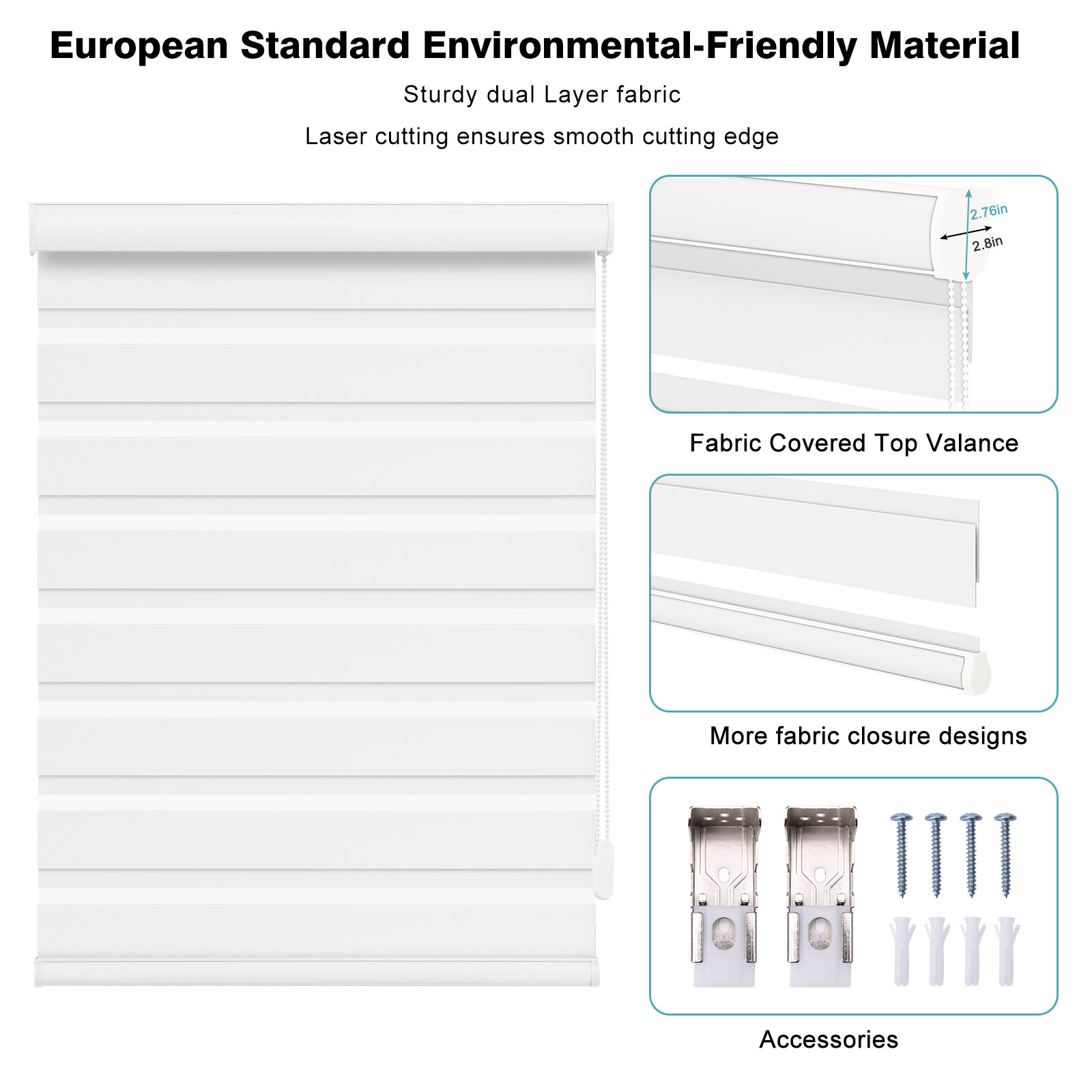 Changshade Dual Layer Zebra Roller Shades Window Treatment Corded Window Blinds