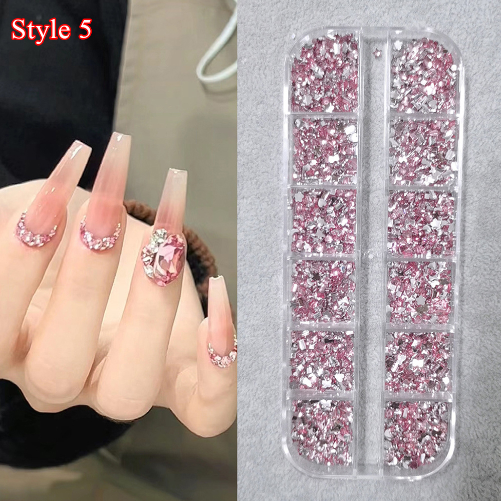 Strass Unghie Schienale Piatto Forma Assortita per Decorazione Nail Art Fai da Te Multicolore - Foto 24 di 31