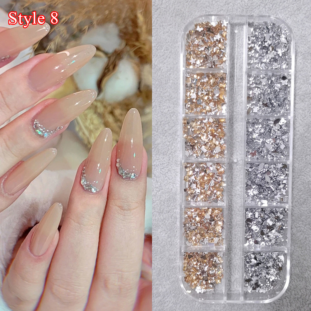 Strass Unghie Schienale Piatto Forma Assortita per Decorazione Nail Art Fai da Te Multicolore - Foto 25 di 31