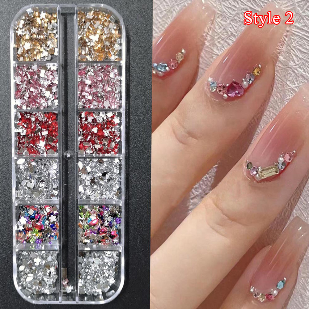 Strass Unghie Schienale Piatto Forma Assortita per Decorazione Nail Art Fai da Te Multicolore - Foto 26 di 31