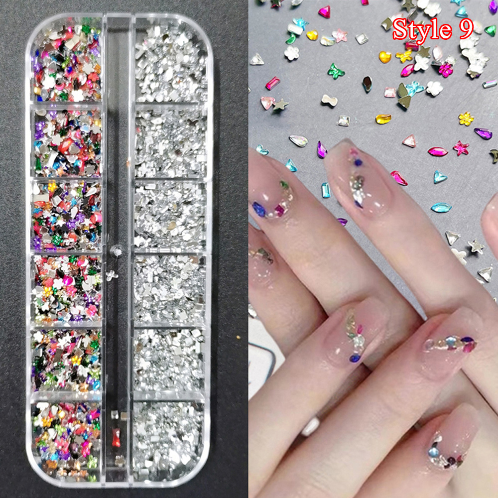 Strass Unghie Schienale Piatto Forma Assortita per Decorazione Nail Art Fai da Te Multicolore - Foto 27 di 31
