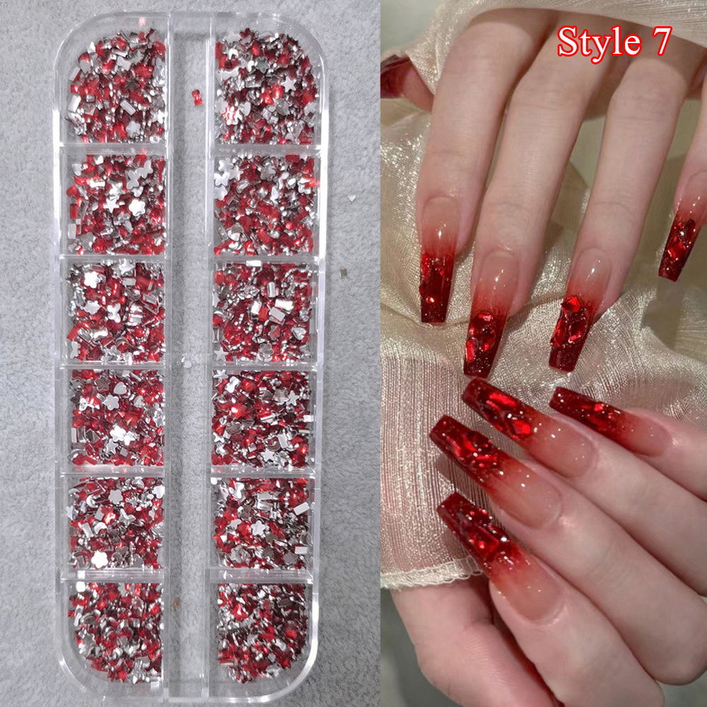 Strass Unghie Schienale Piatto Forma Assortita per Decorazione Nail Art Fai da Te Multicolore - Foto 29 di 31