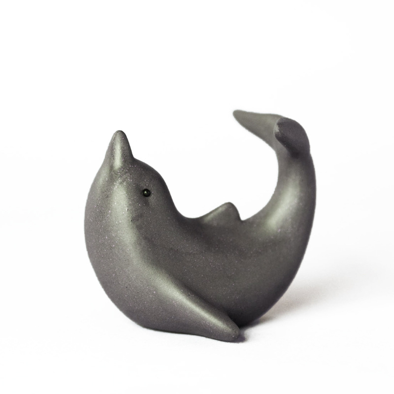 China Yixing Zisha Pottery Purple Clay Cute Animal Ceramic Whale Tea Pet Statue - Picture 7 of 8