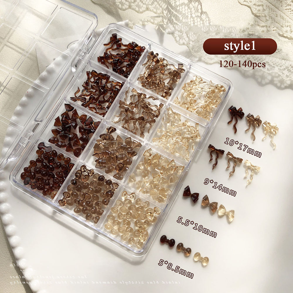 Resin Bow Nail Accessories Set for Professional Nail Art Decorations