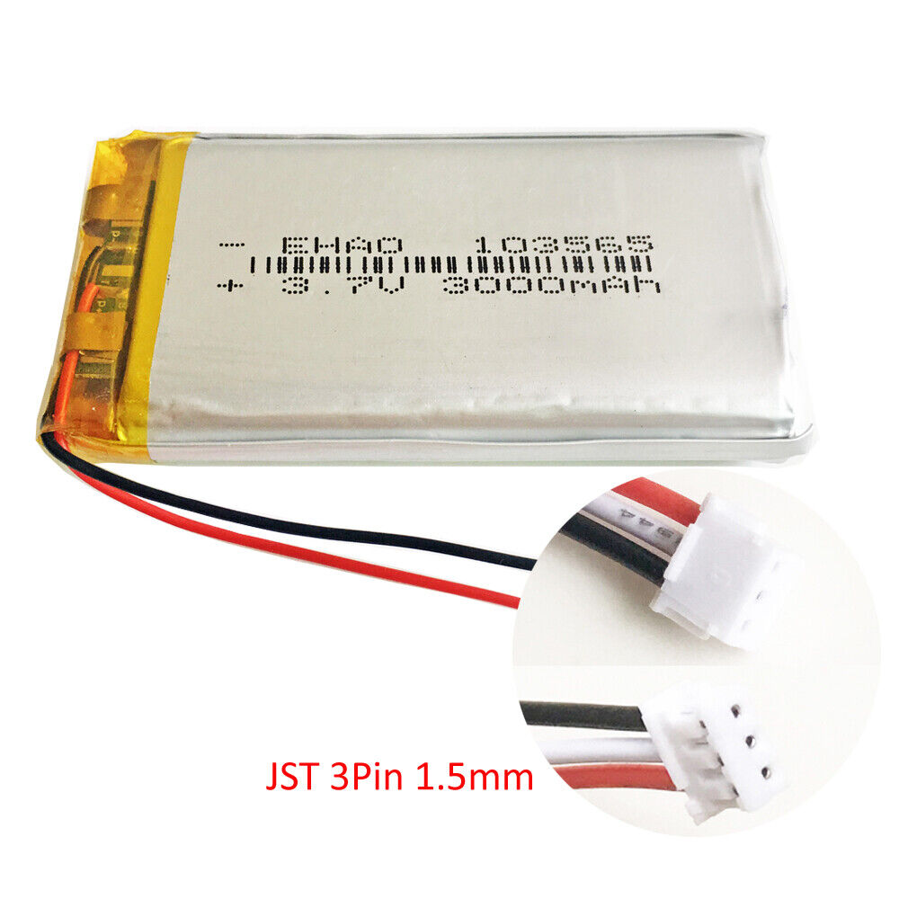 3.7V 3000mAh Lipo Rechargeable Battery 103565 + JST 3pin Plug For GPS Camera - Picture 18 of 20