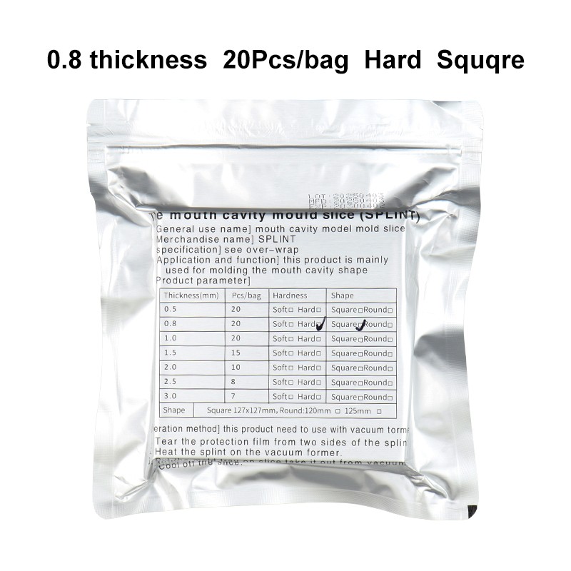 1.0/1.5/2.0mm Dental Lab Thermoforming Material Vacuum Forming Hard Soft Sheets