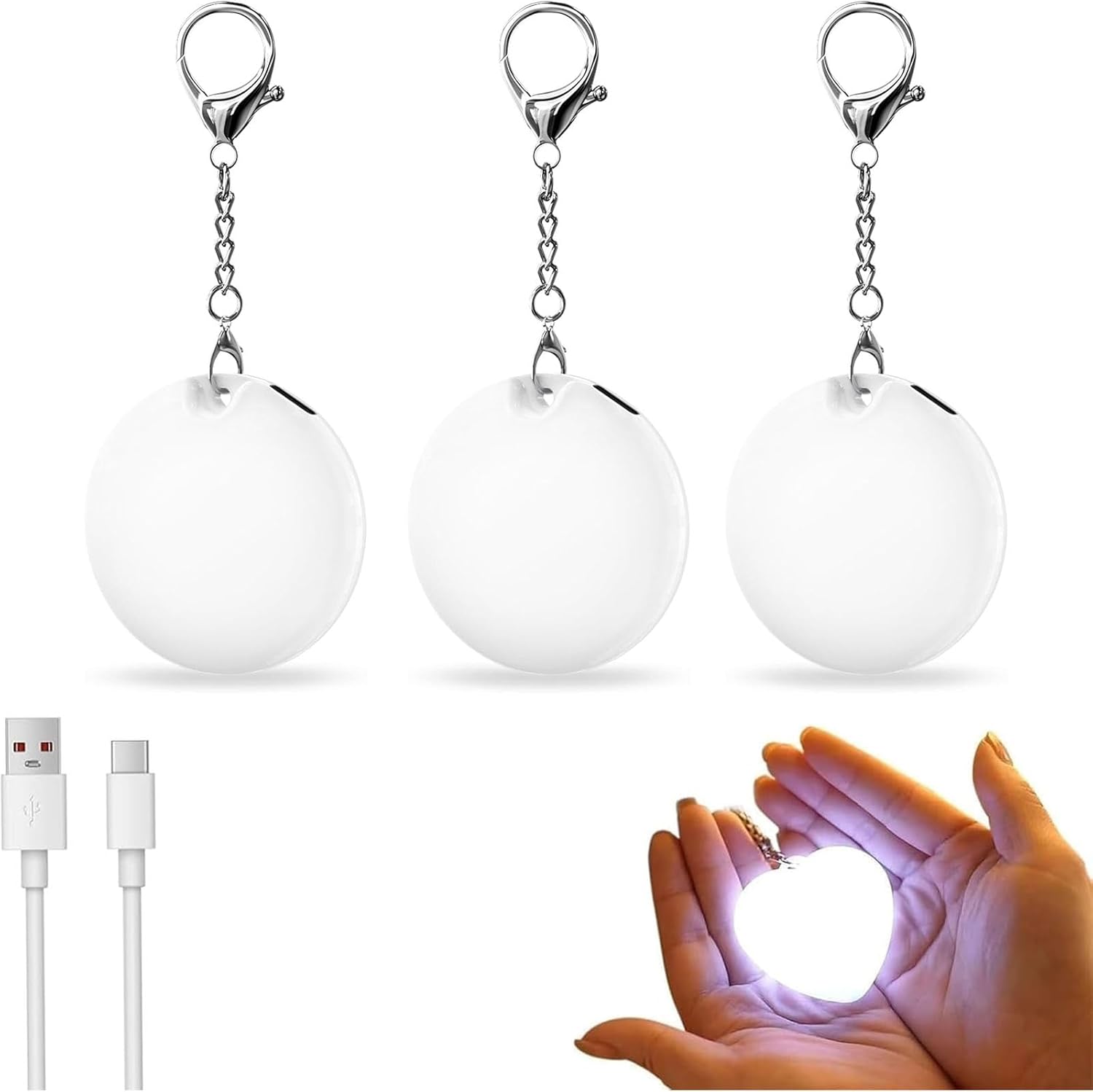 Purse Lamp, Purse Light Handbag Light,Love Wallet Tote Bag Sensing Light USB USA