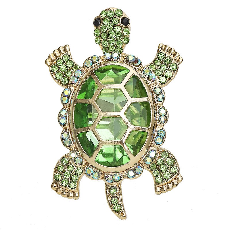 Vintage Art Deco Style Enamel Crystal Tortoise Brooch Badge Turtle Pin Gift New - Picture 16 of 17
