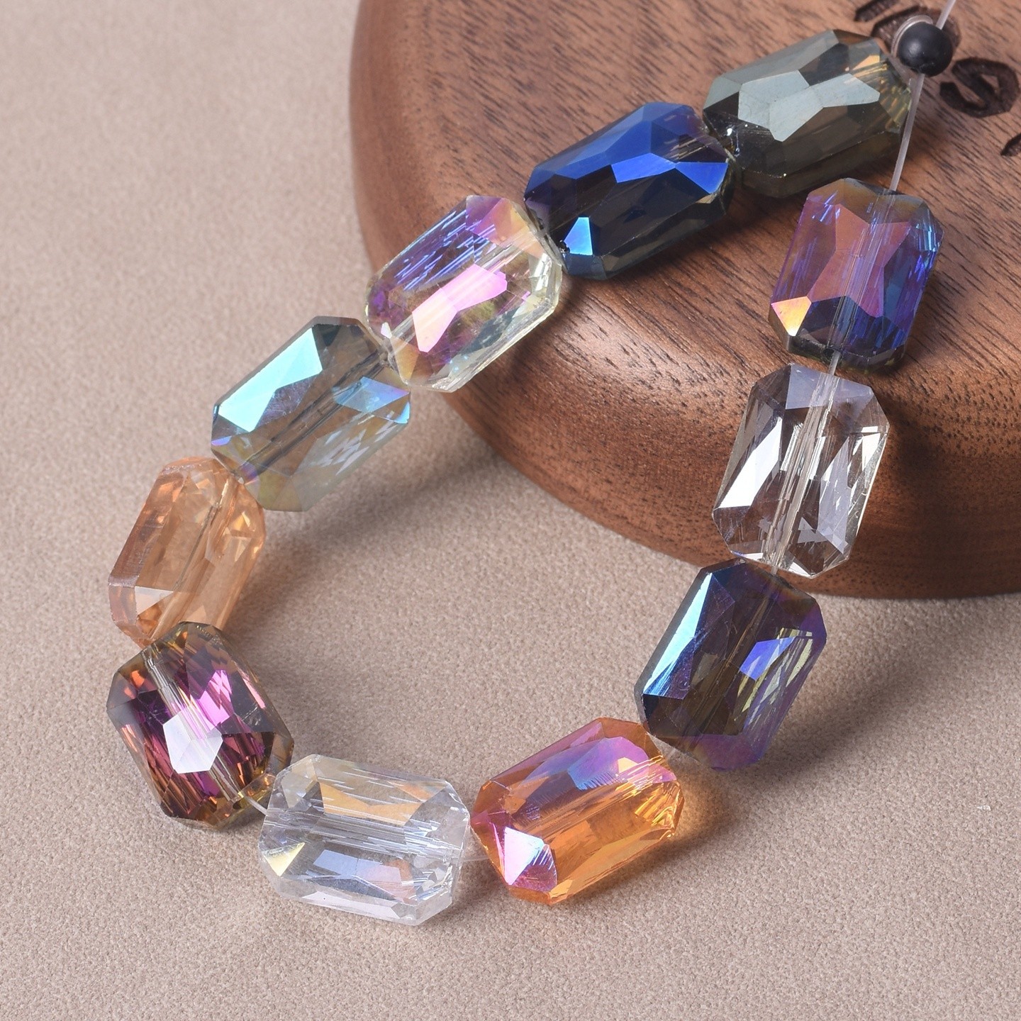 Rectangle Faceted Crystal Glass 12x9mm 14x10mm 18x13mm Beads For Jewelry Making