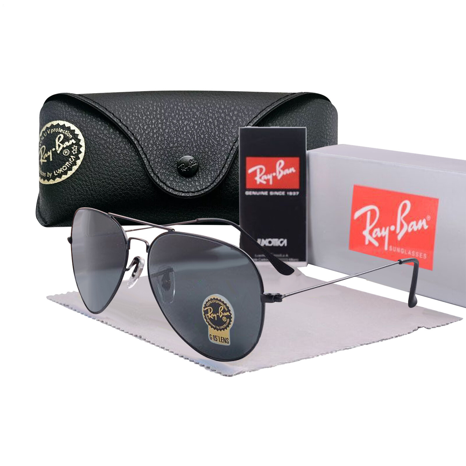 Ray-Ban Sunglasses RB3025 Aviator Classic Gold Frame Polarized Green Lens
