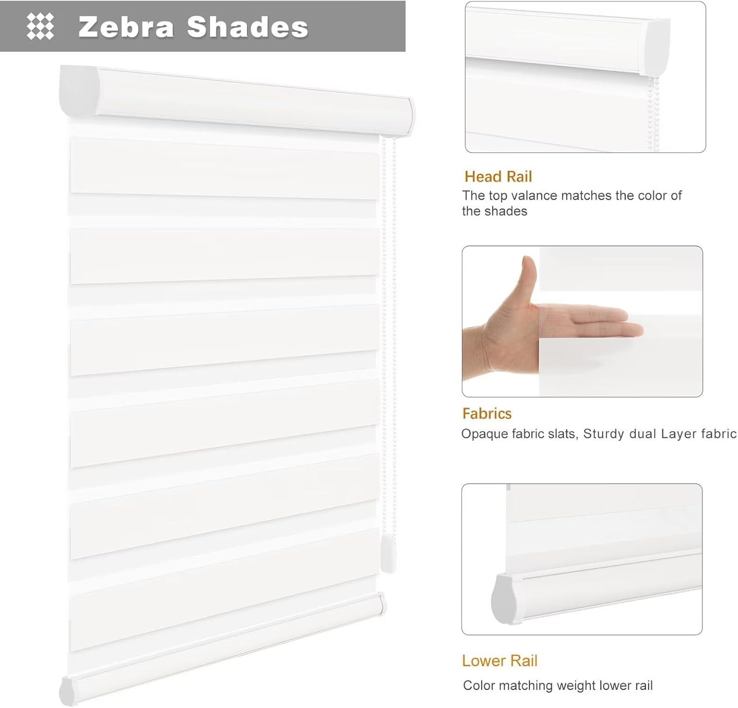 CUSTOM CUT Zebra Dual Roller Blind Window Shade Horizontal Blind Easy to Install