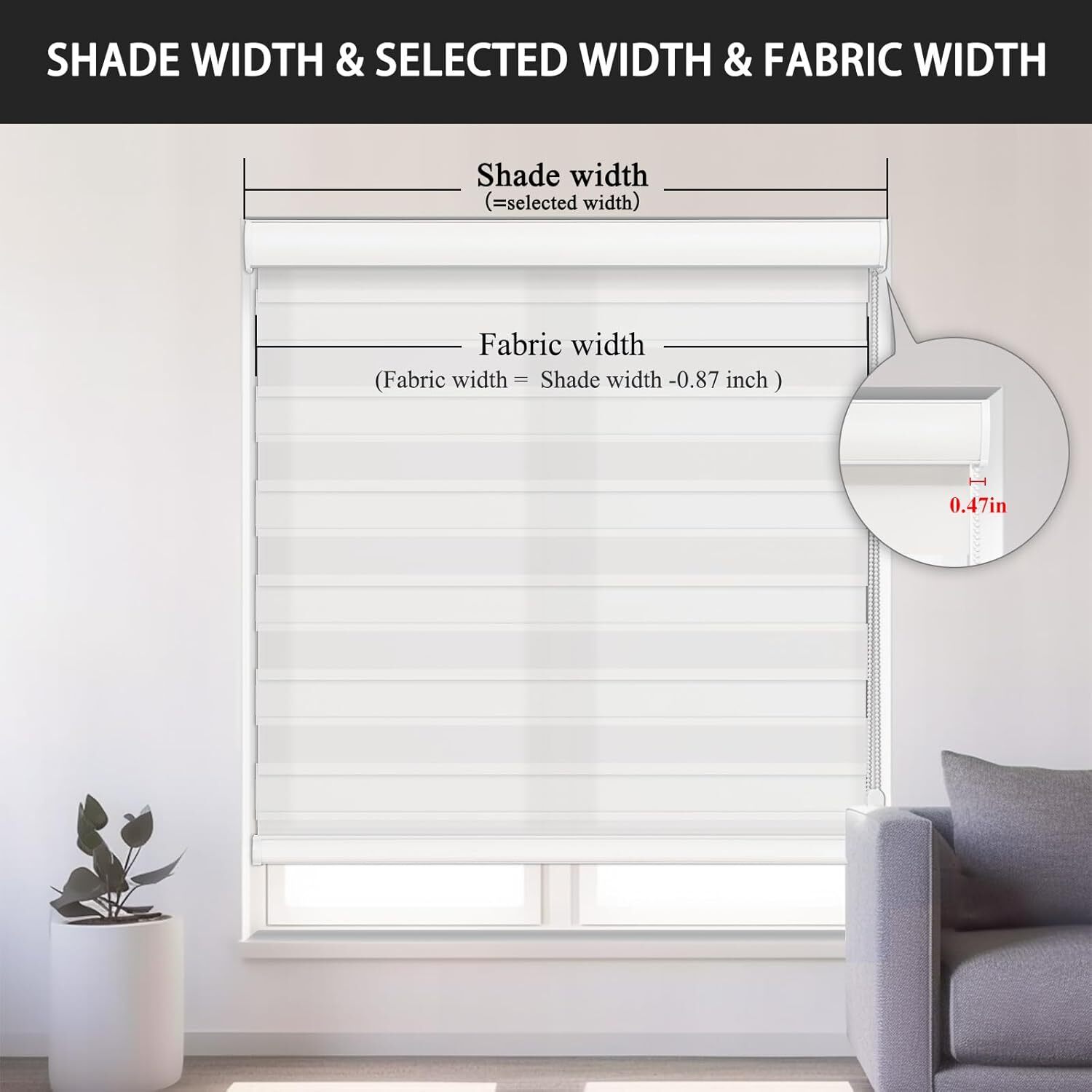 CUSTOM CUT Zebra Dual Roller Blind Window Shade Horizontal Blind Easy to Install