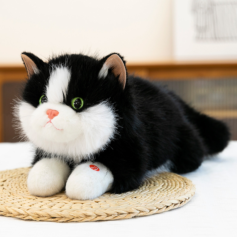 Realistic Meowing Cat Plush - Cute Kitten Gift Toy - Picture 11 of 13