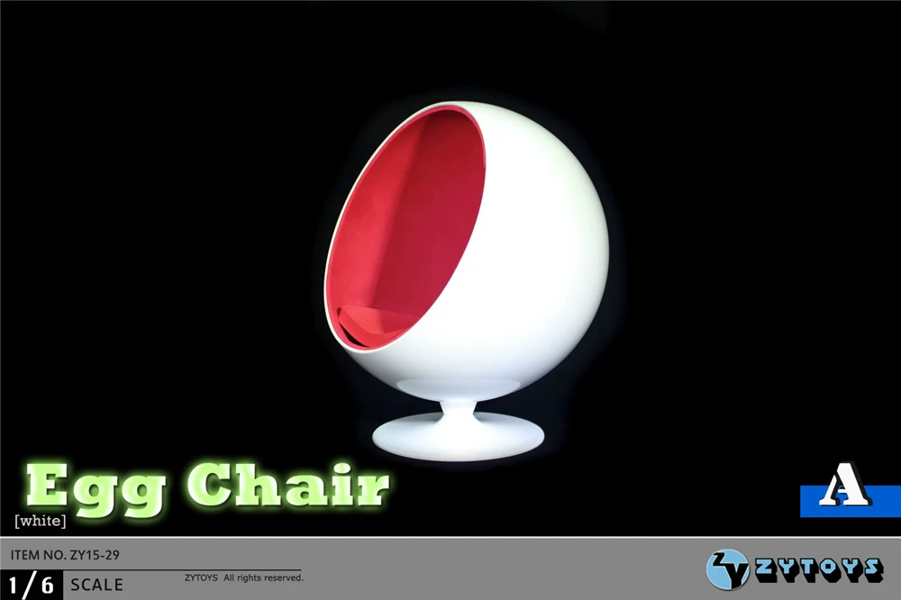 ZYTOYS 1/6 Egg Chair for Action Figure, Modern Designer Chair Accessory