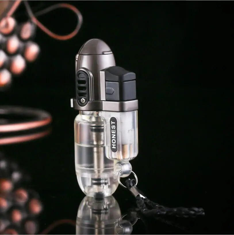 Windproof Small Spray Lighter Inflatable Flame Safety Lock Fire Portable Lighter