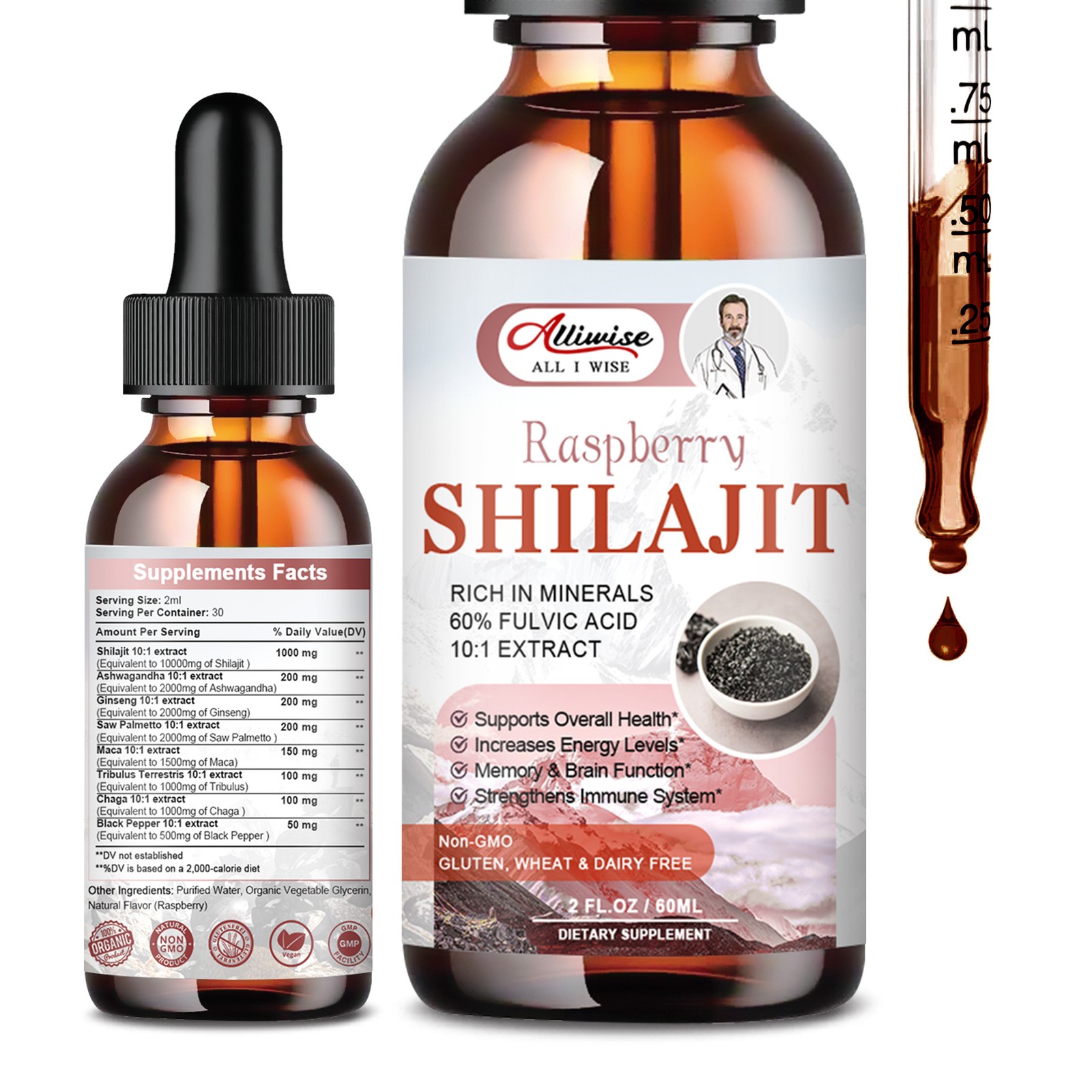 Himalayan Shilajit Drops/Gel Himalayan Shilajit Ashwagandha Energy Support