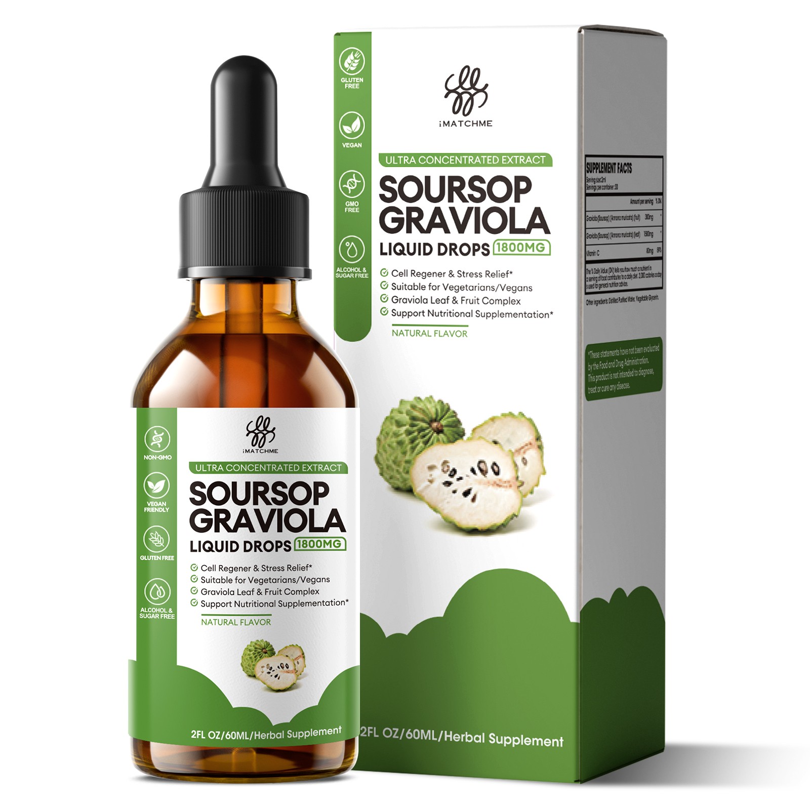 Soursop & Turmeric Detox Living Bitters Vegan/Gluten-Free/Natural 2/8 Fl Oz