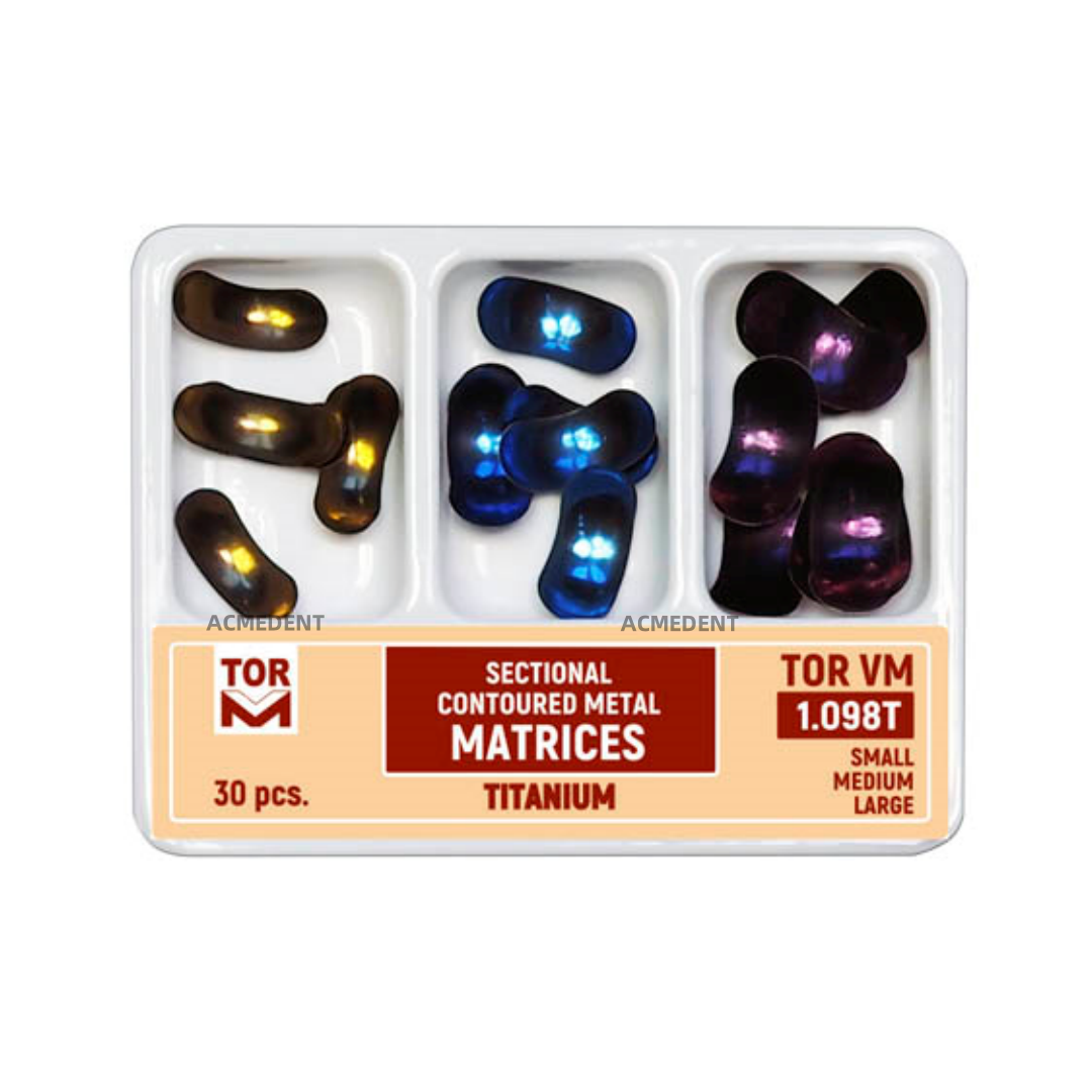 TOR VM Dental Sectional Contoured Metal Matrices 1.098T Titanium Matrix L/M/S