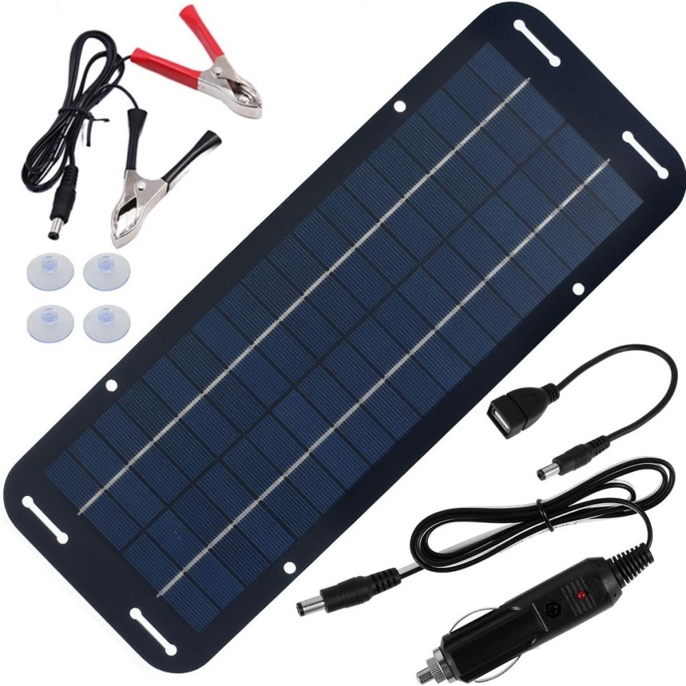 12V 30W Solar Panel Trickle Car Battery Charger Power Portable Waterproof Boat