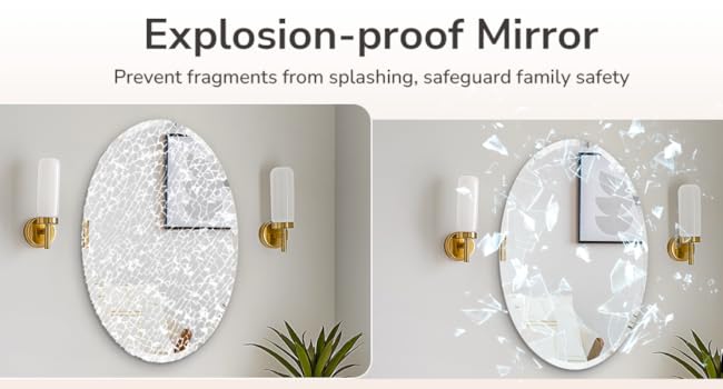 wall-mounted oval mirror