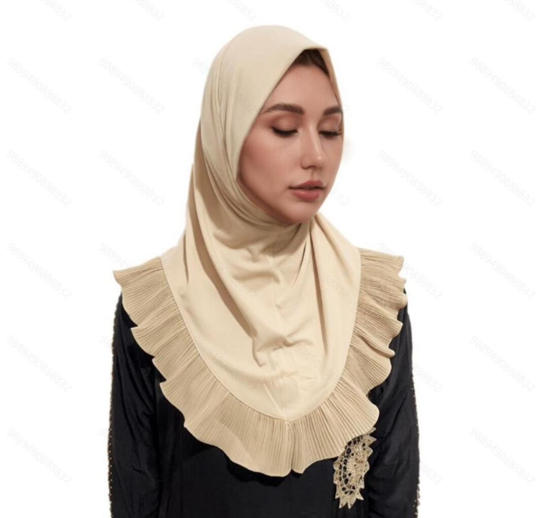 Muslim Women Hijab Flounce Ruffled Shawl Arab Headwrap Malaysia Headscarf Turban
