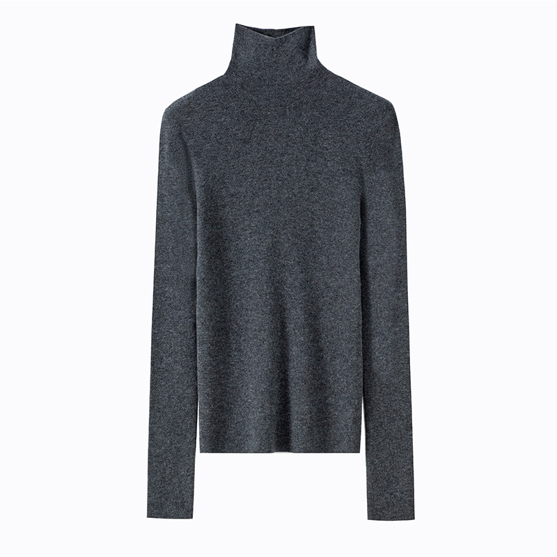 Women's 100% Wool Turtleneck Long Sleeve Pullover Sweater Fall Winter Base Layer