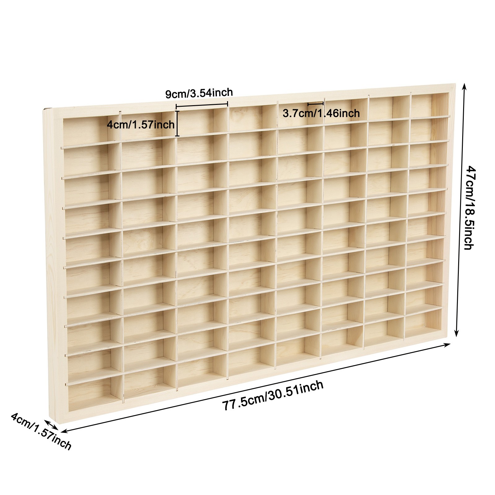 60/80 Grid Wooden Shelf FOR Hot Wheels Diecast Matchbox 1/64 Toy Display Case US