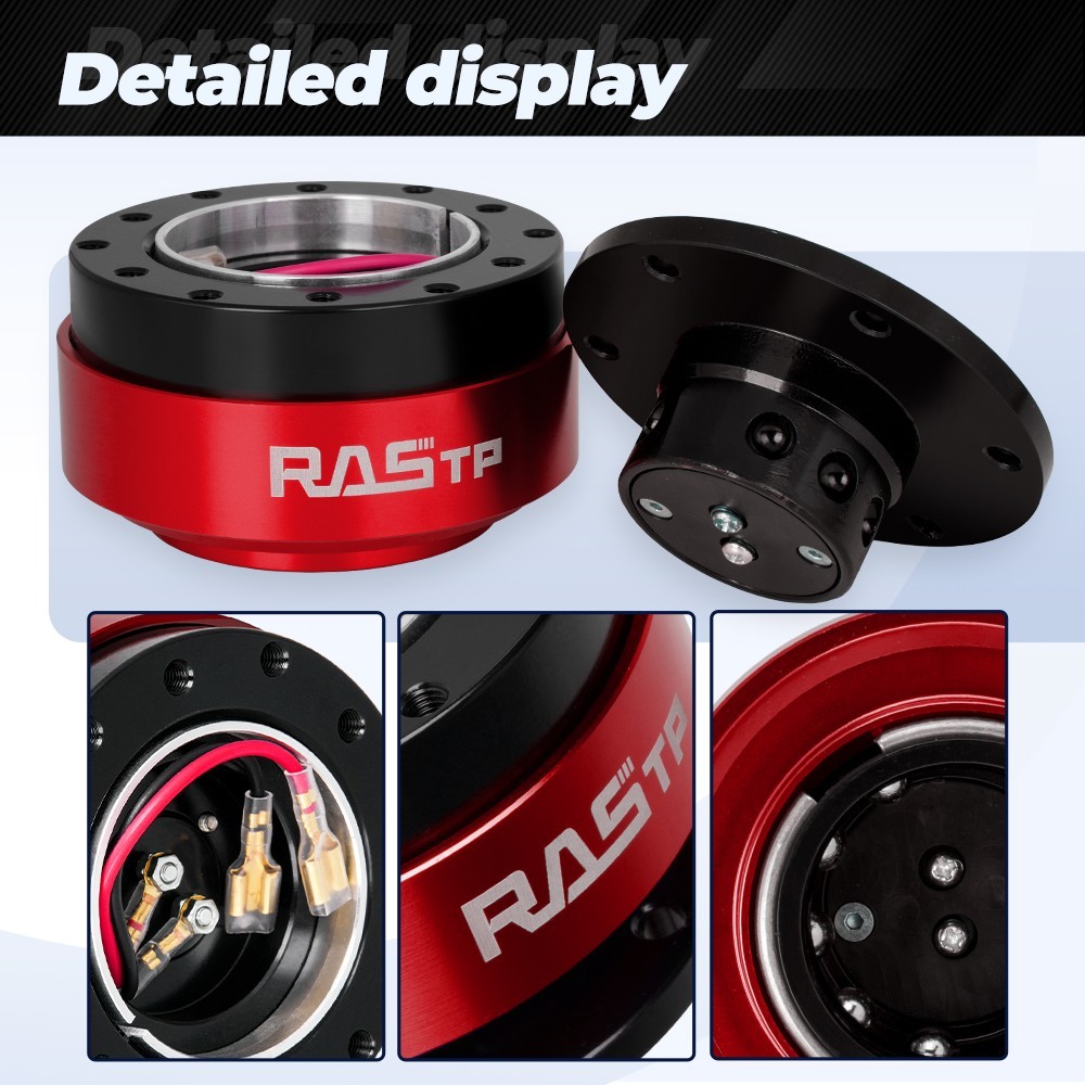 Universal Quick Release Steering Wheel Hub Adapter Kit – 6 Bolt – Black Aluminum