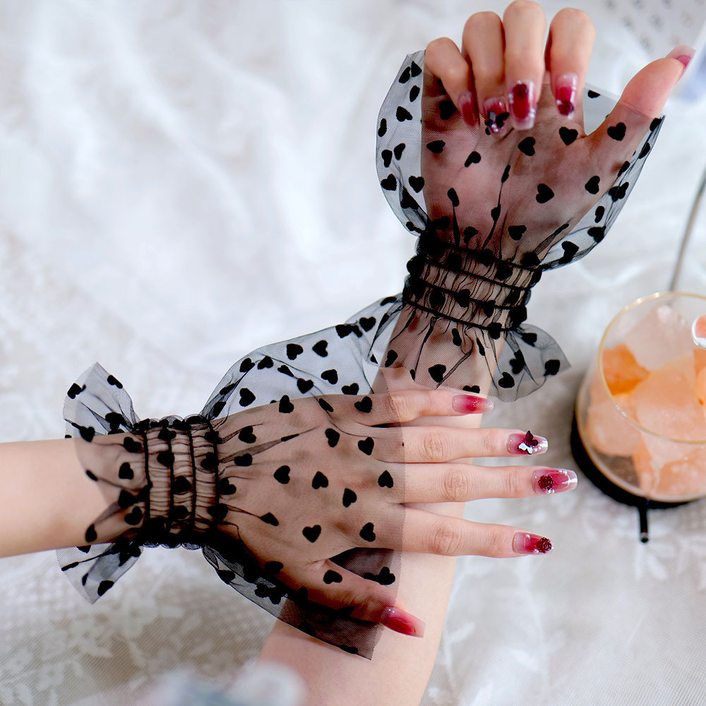 Love Mesh Nail Art Fake Cuff Sleeve Photography Prop For Nail Photography Decora