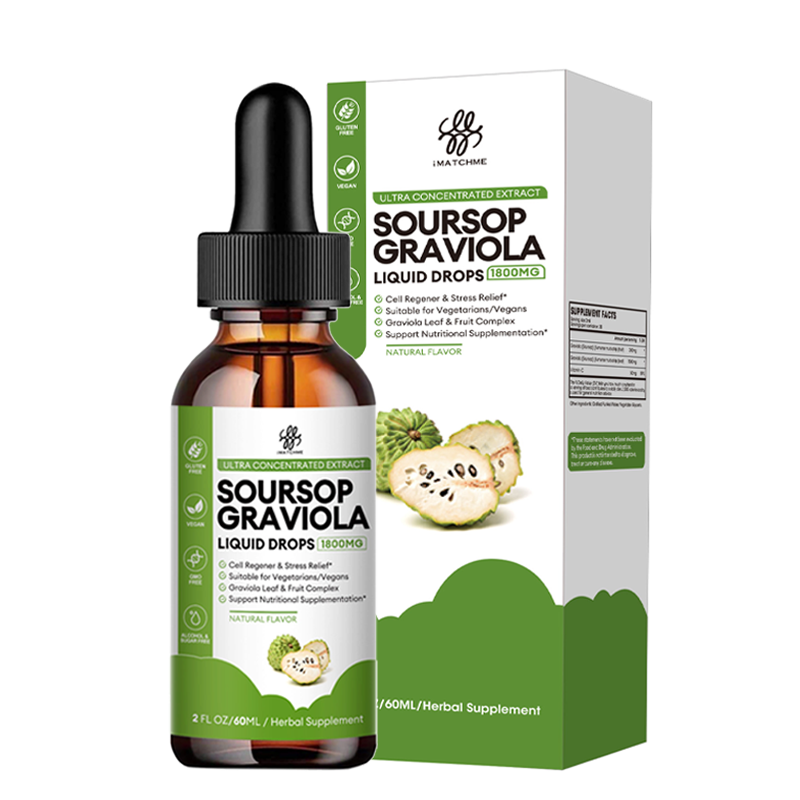 Pure Soursop Extract Vegan Liquid Drops 1800MG Digestion and Enhances Immunity