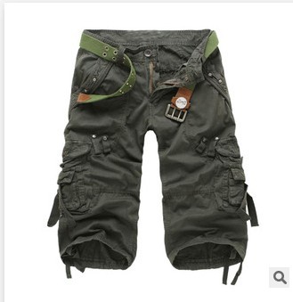 New Men's Casual Sports Seven Part Wash Multi Pocket Cargo P