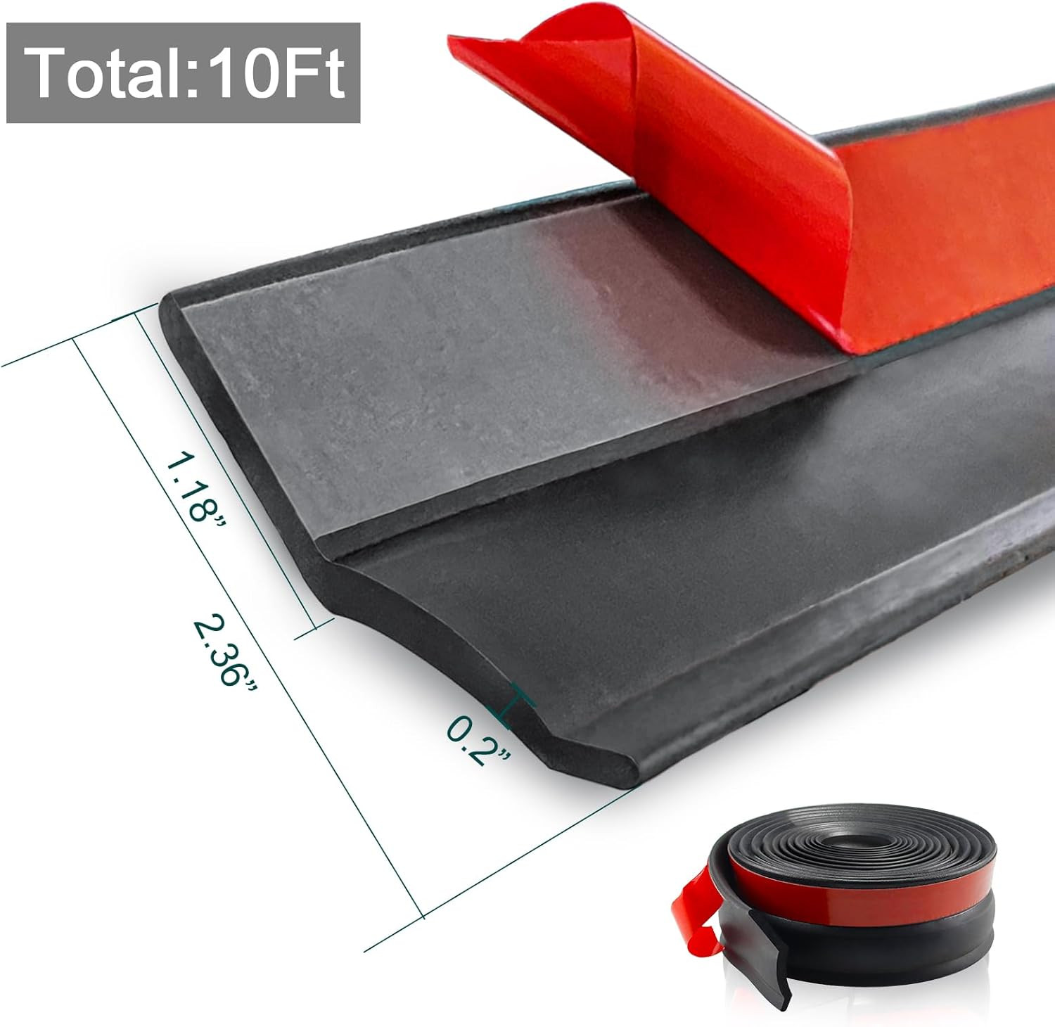 !Universal Garage Door Threshold Seal Strip 10/20 Ft Bottom Waterproof Rubber