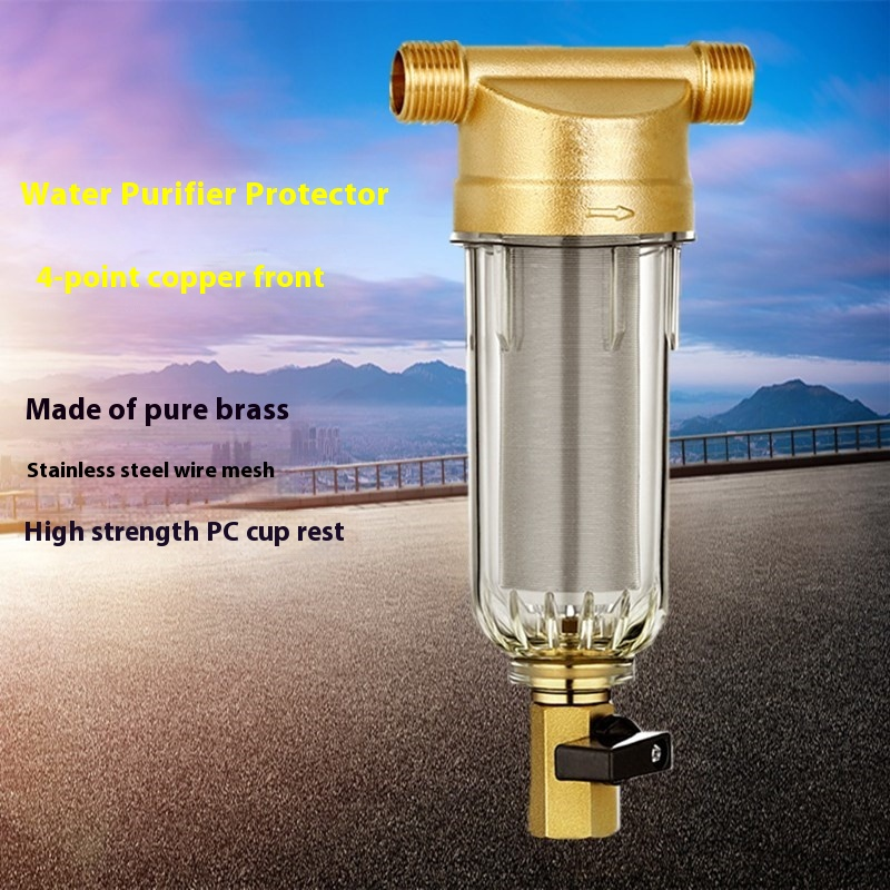 Brass Pre-Filter Scale Remover High-Flow Household Water Pipe Scale Filter