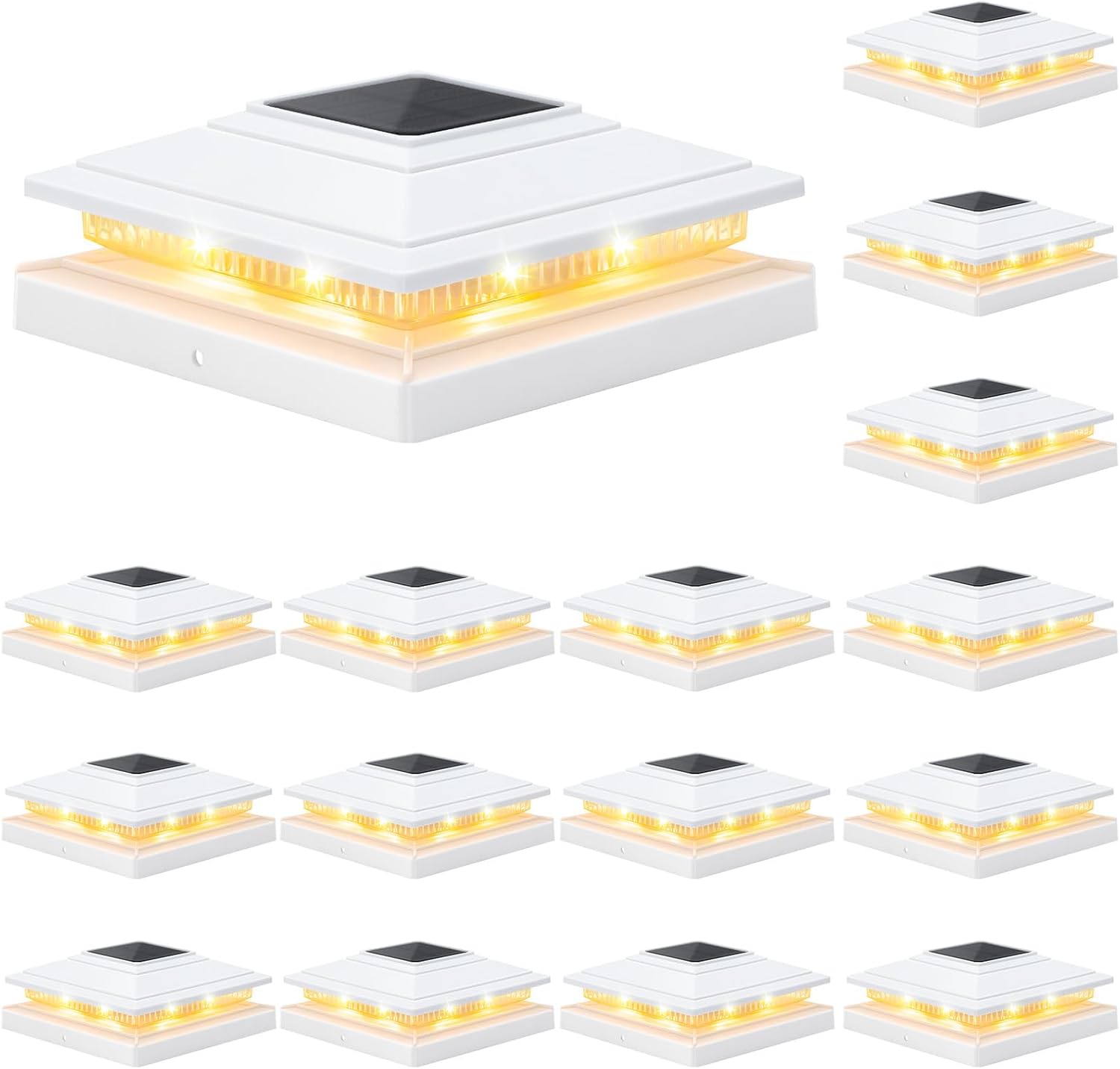 4-16PCS Solar Post Cap Light For 4x4 Outdoor Waterproof LED Deck Fence Light