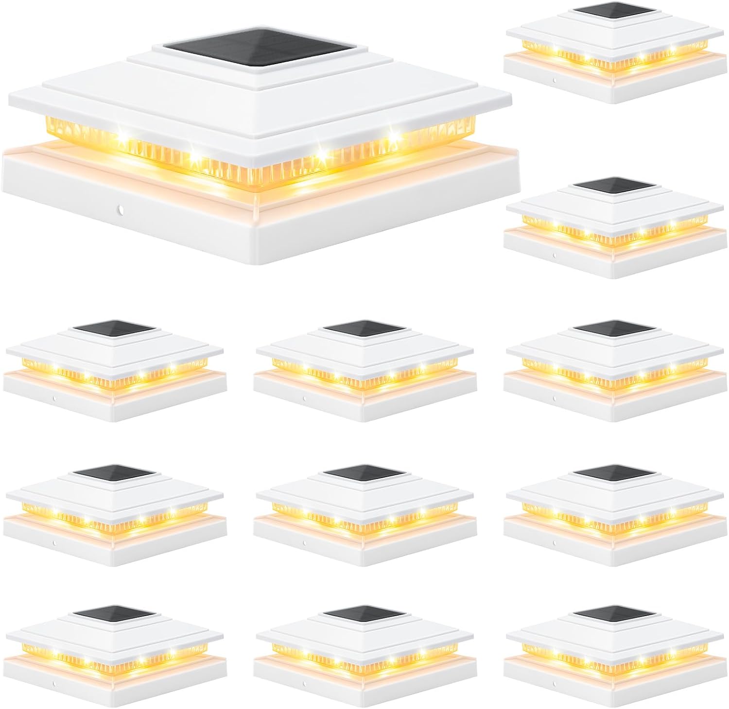 4-16PCS Solar Post Cap Light For 4x4 Outdoor Waterproof LED Deck Fence Light