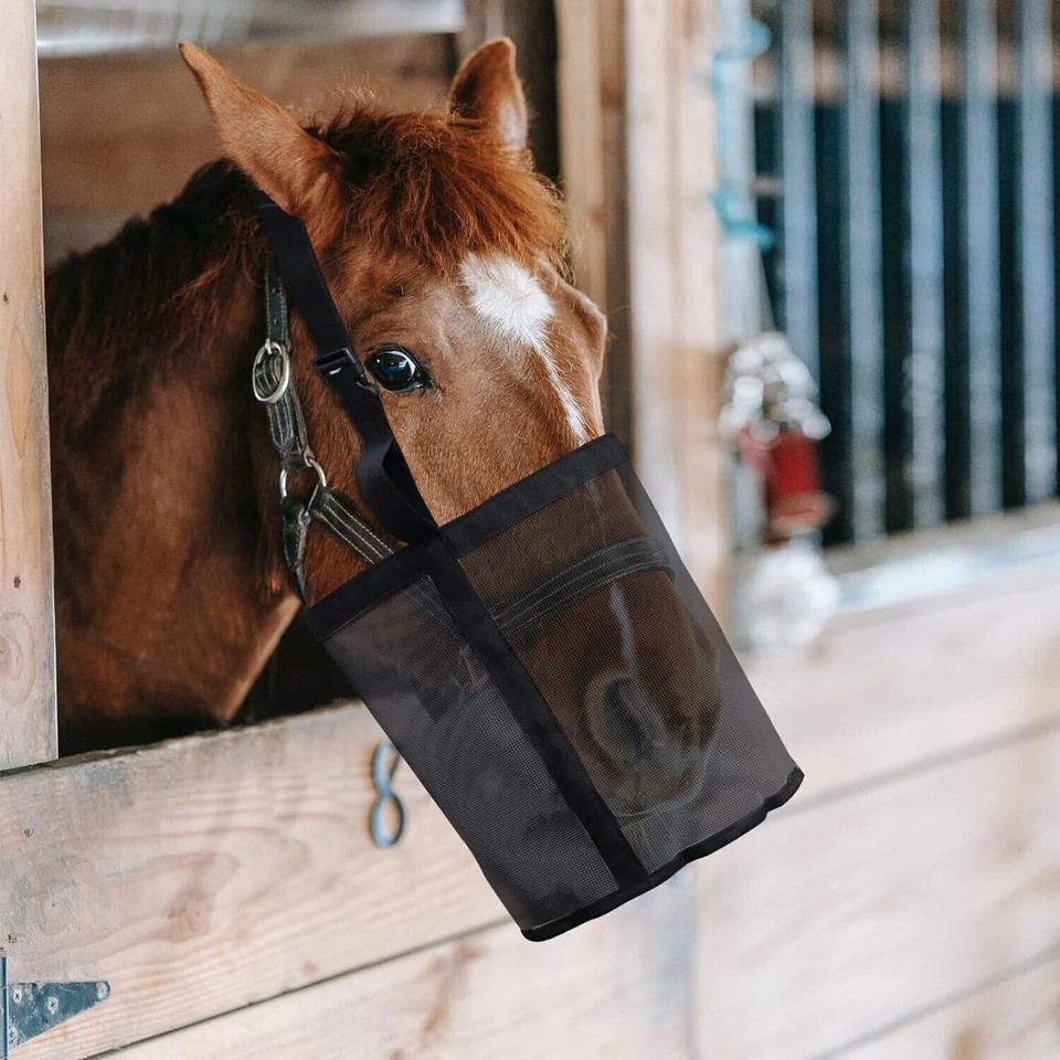 Spill Proof Design Horse Feed Bag Nose Feed Bag With Adjustable Strap Ghb Mesh~