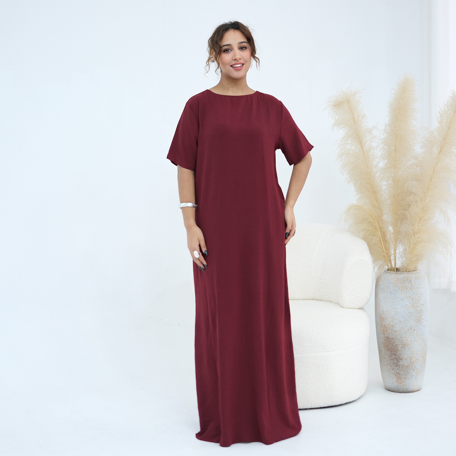 Islamic Kaftan Abaya Muslim Women Robe Maxi Dress Evening Gown Ramadan Caftan