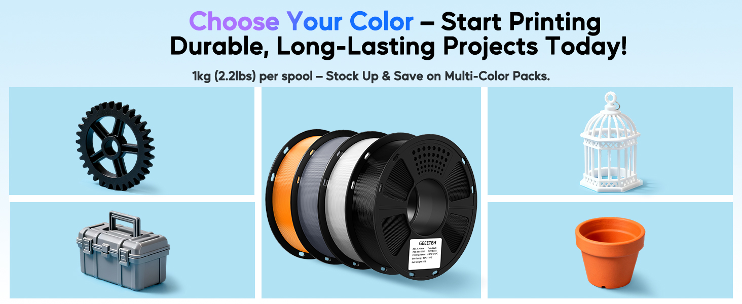 Choose Your Color – Start Printing Durable, Long-Lasting Projects Today!