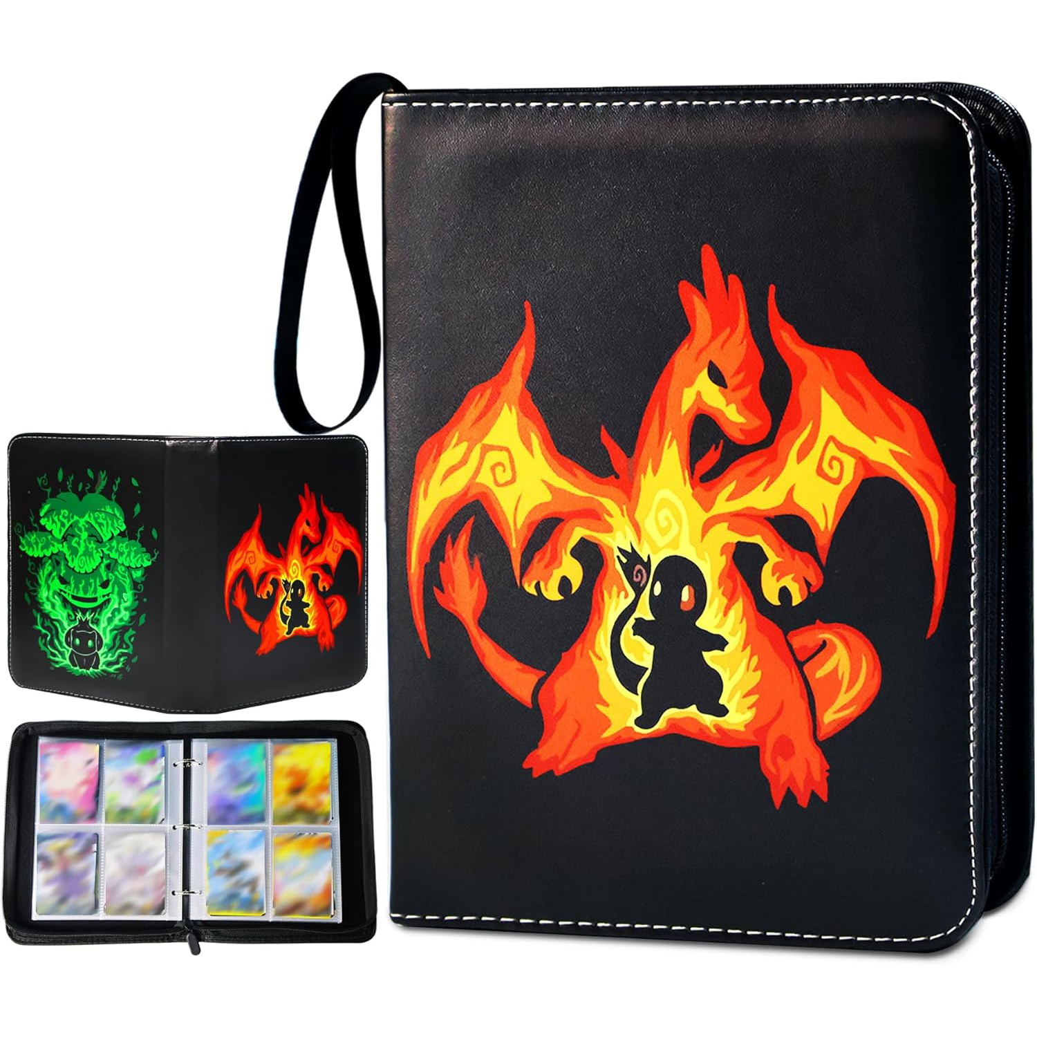 Trading Card Binder for 400 Cards with 50 Removable Sleeves
